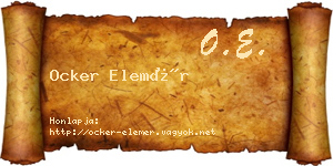 Ocker Elemér névjegykártya