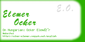 elemer ocker business card
